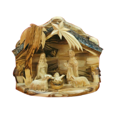 Olive Wood Holy Family Nativity