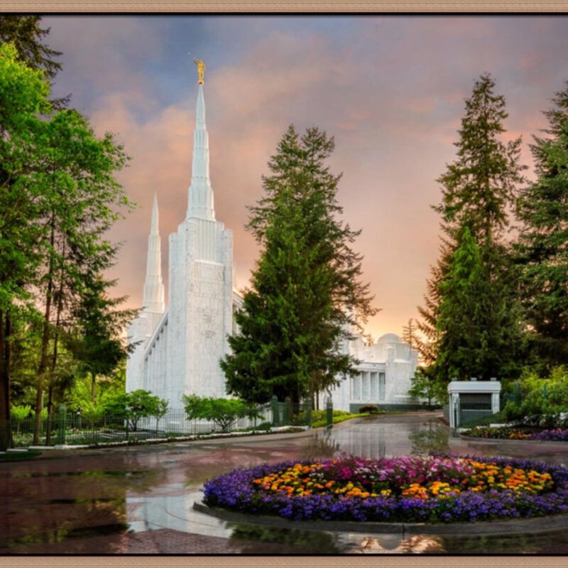 Covenant Path Temple: Portland Temple (30x41 Framed Canvas Giclee), , large image number 0
