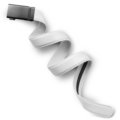 Gunmetal on White 35mm Belt