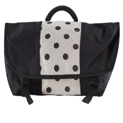 Black Polka Dot Called to Serve Messenger Bag