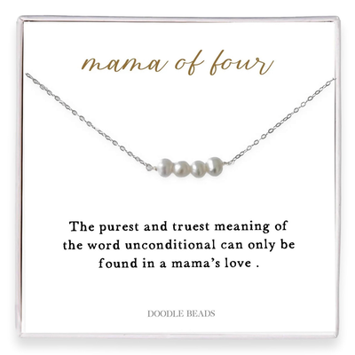 Mama of Four Pearl Necklace