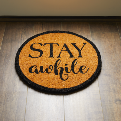 Stay Awhile Welcome Mat, , large