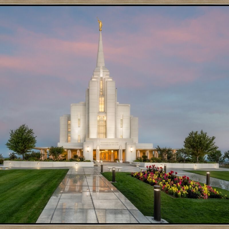 Covenant Path Temple: Rexburg Idaho Temple (30x41 Framed Art), , large image number 1