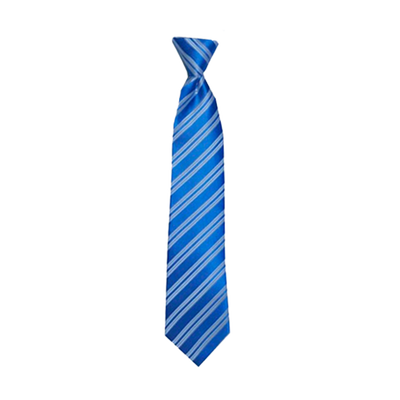 Boys' Blue/White Stripe Zipper Necktie