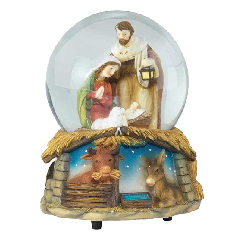 Holy Family with Animals Water Globe Nativity, , large image number 0