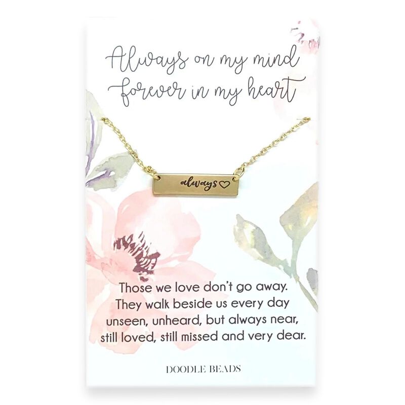 Always on my mind sales forever in my heart necklace