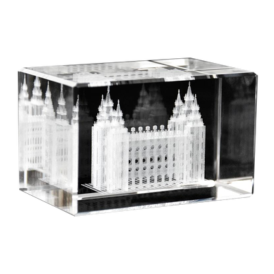 Salt Lake Temple Crystal Cube