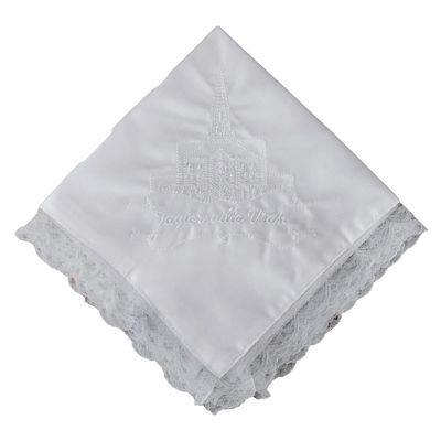 Taylorsville Utah Temple Lace Handkerchief