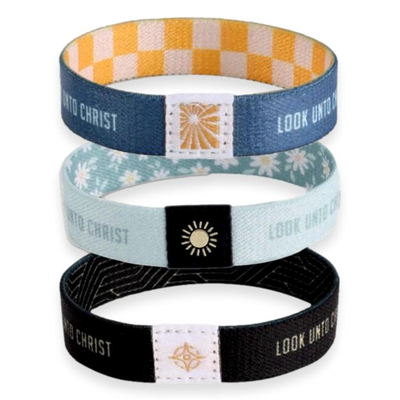 Look unto Christ 2025 Youth Theme Reversible Woven Wristband