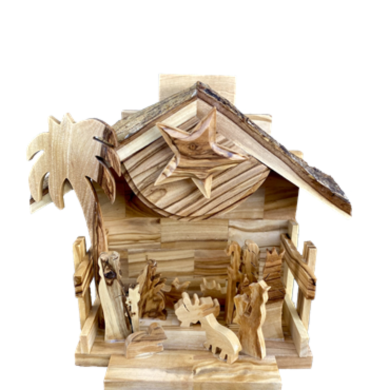 Olive Wood Music Box Nativity, , large image number 0