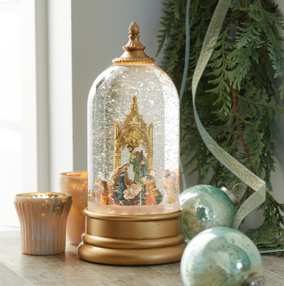 Nativity snow new arrivals globe