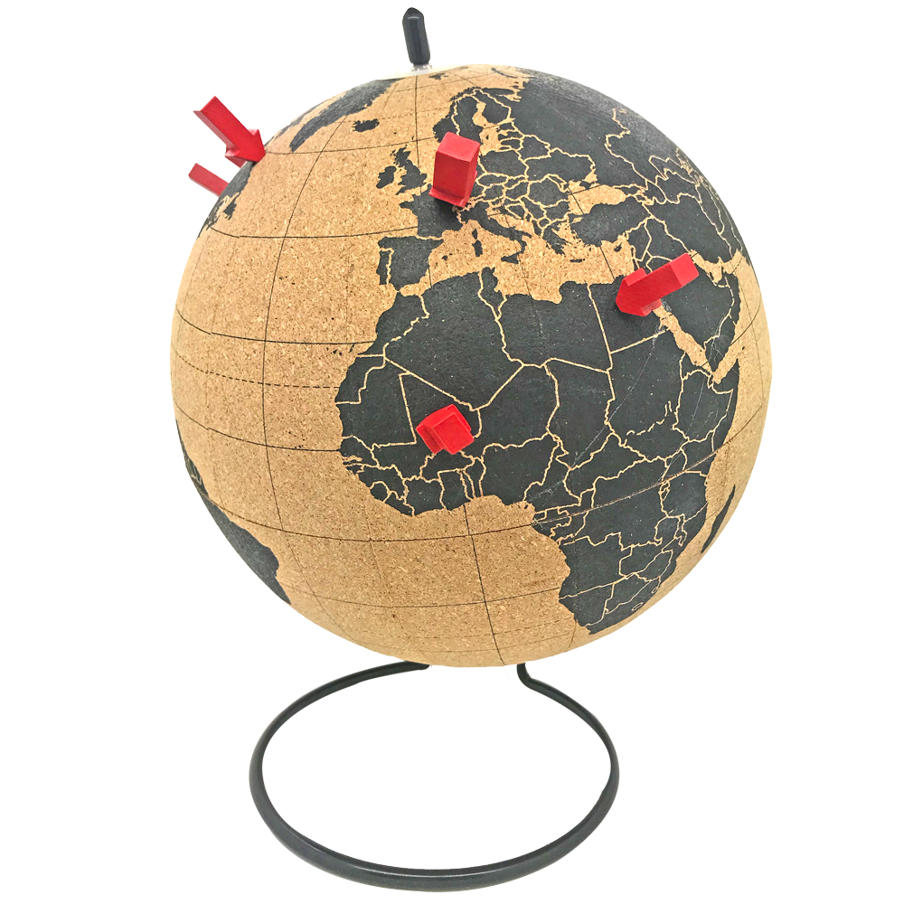 Globe borne cork holder
