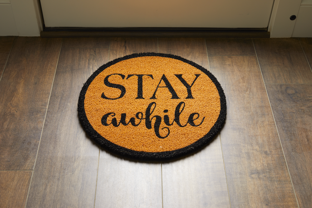 Stay Awhile Welcome Mat